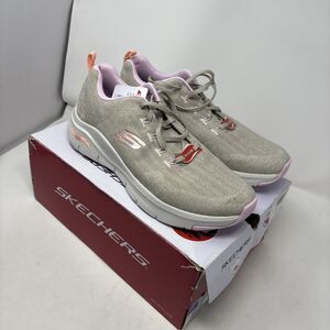 ⁠Skechers Arch Fit Comfy Wave Womens Size 11 Taupe Multi Walking Shoes 149414⁠